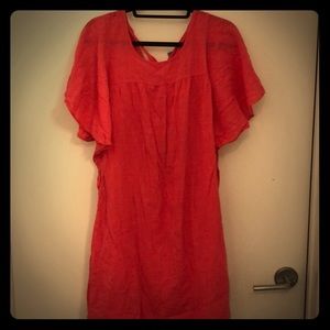 Pink linen dress